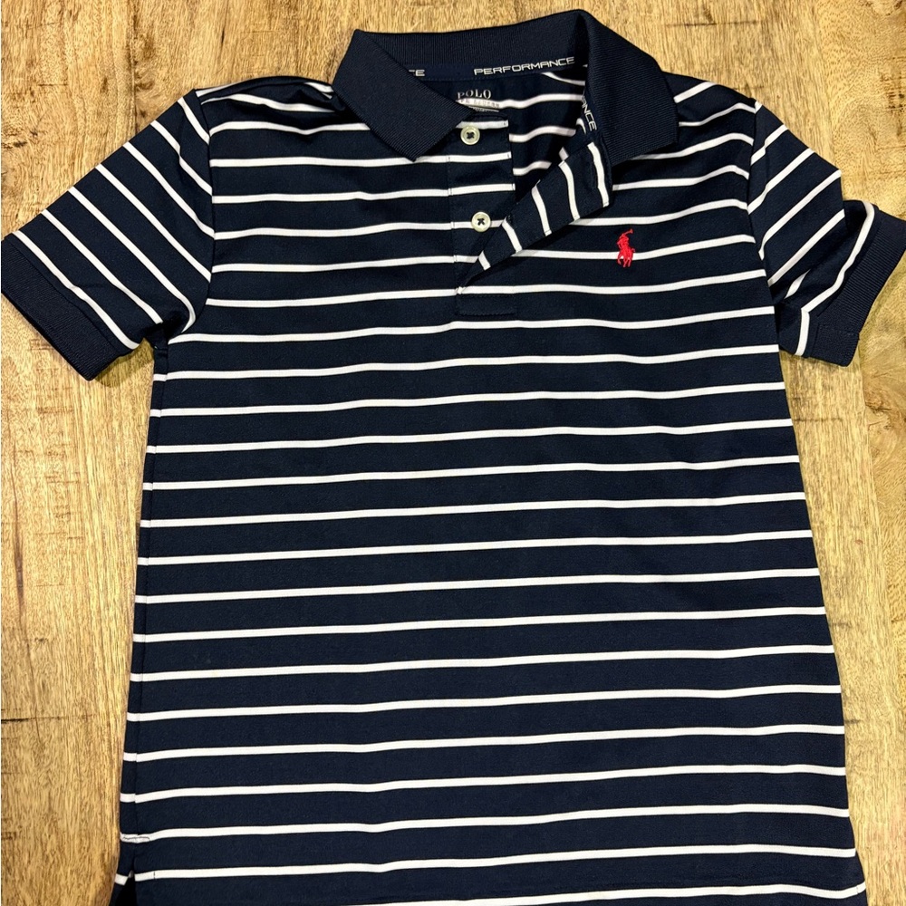 Polo by Ralph Lauren Kids Striped Polo in Navy and White
